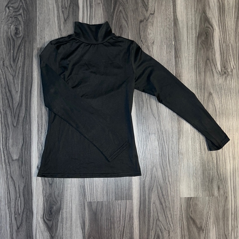 black SHEIN long sleeve tight crew neck